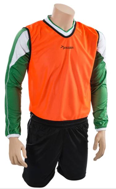 Orange Precision Mesh Training Bib worn by mannequin, ideal for distinguishing teams during practice.